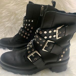 ZARA BLACK STUDDED BOOTS
